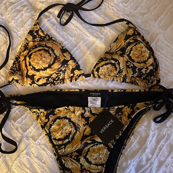 Versace Other - Versace Black and Gold Baroque Bikini